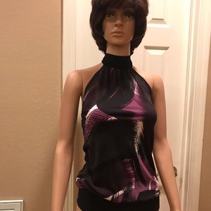 Purple and black halter top
